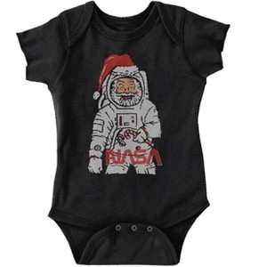 Christmas Santa Claus NASA Astronaut Baby Romper Boys or Girls Brisco Brands - 1 of 4