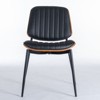 PAGED Dining Chairs Set of 2 Mid Century Modern Faux Leather Living Room Chairs with Bentwood Back and Metal Tapered Legs for Living Room - 3 of 4
