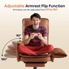 Bestier Office Chair with Footrest and Flip-Up Arms, Ergonomic High Back Criss Cross Chair with Side Pockets, Leather Cross Legged Chair with Wheels - 4 of 4
