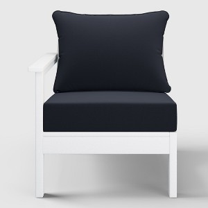 WestinTrends  Avalon Outdoor Patio HDPE Left Arm Facing Sectional Corner Club Chair with Patio Cushions - 1 of 4