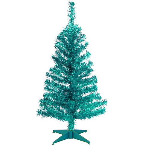 3ft National Christmas Tree Company Turquoise Tinsel Artificial Pencil ...