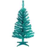 3ft National Christmas Tree Company Turquoise Tinsel Artificial Pencil Christmas Tree