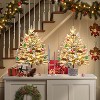 Yaheetech 2Ft/3Ft Pre-lit Potted Flocked Tabletop Christmas Tree with Warm White LED Lights - 2 of 4