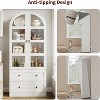 Kitchen Pantry, 72" High Arched Kitchen Pantry Cabinet, Wooden Multipurpose Country Style Cabinet with Drawers, Modern Farmhouse Style Cabinet - 3 of 4