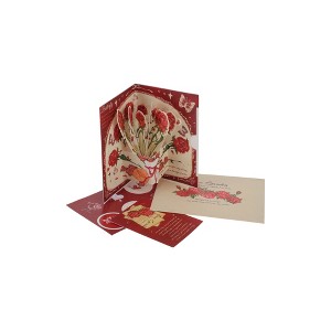 Unique Bargains Greeting Card Rose Garden Series Butterfly Rose Small Paper 5.5"x3.9"x0.4" 1 Pc - 1 of 4