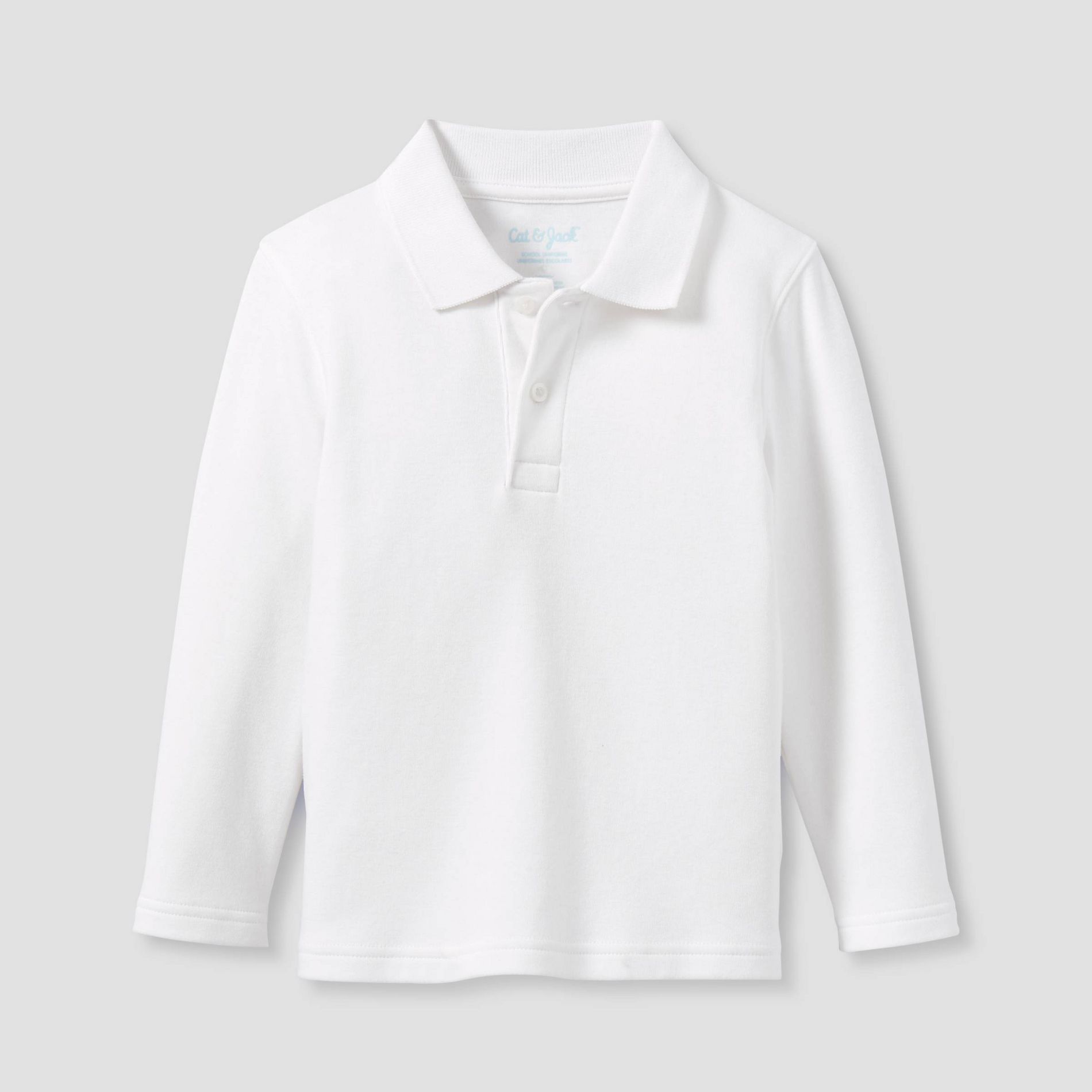 Toddler Boys' Long Sleeve Interlock Uniform Polo Shirt - Cat & Jack™