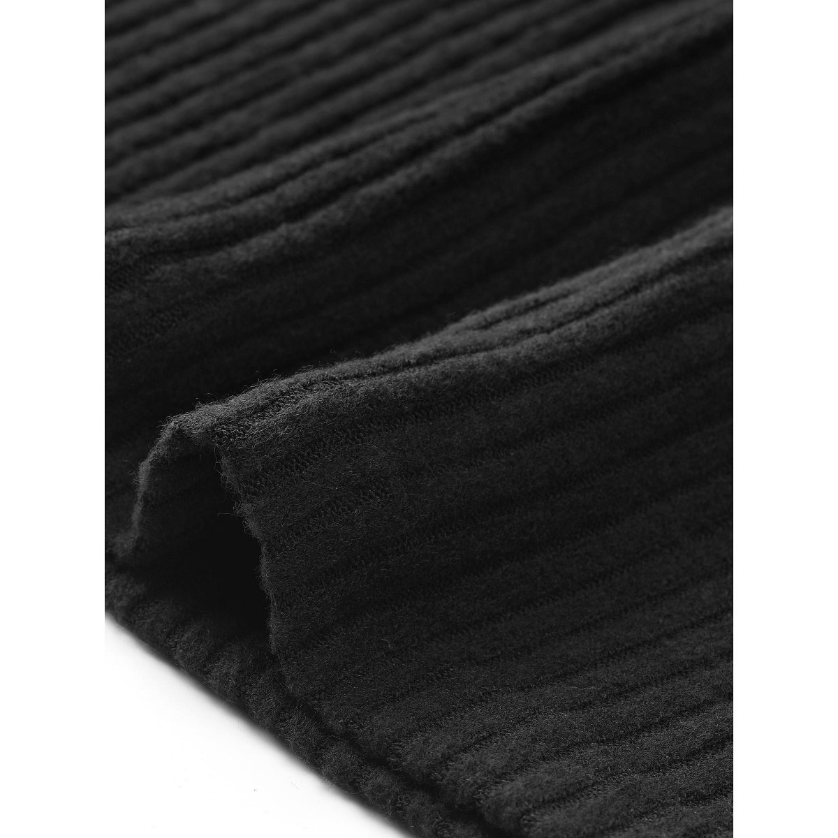 Женские платья INSPIRE CHIC Women's Crew Neck Stretchy Puff Long Sleeve Ruffle Knit Dresses Black Small — фото 4