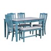 6 Piece Dining Table Set for 6, Wood Kitchen Table Set with 4 Upholstered Chair and 1 Bench, Rectangular Breakfast Table Set for Dining Room Bar - 2 of 4