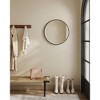 Round Mirror, Bathroom Mirror for Wall, Metal Frame, Easy to Install Ink Black - 3 of 4