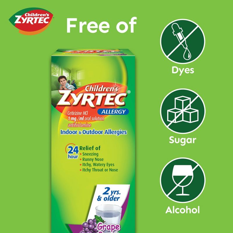 Children's Zyrtec 24 Hour Allergy Relief Syrup - Grape - Cetirizine


, 4 of 14