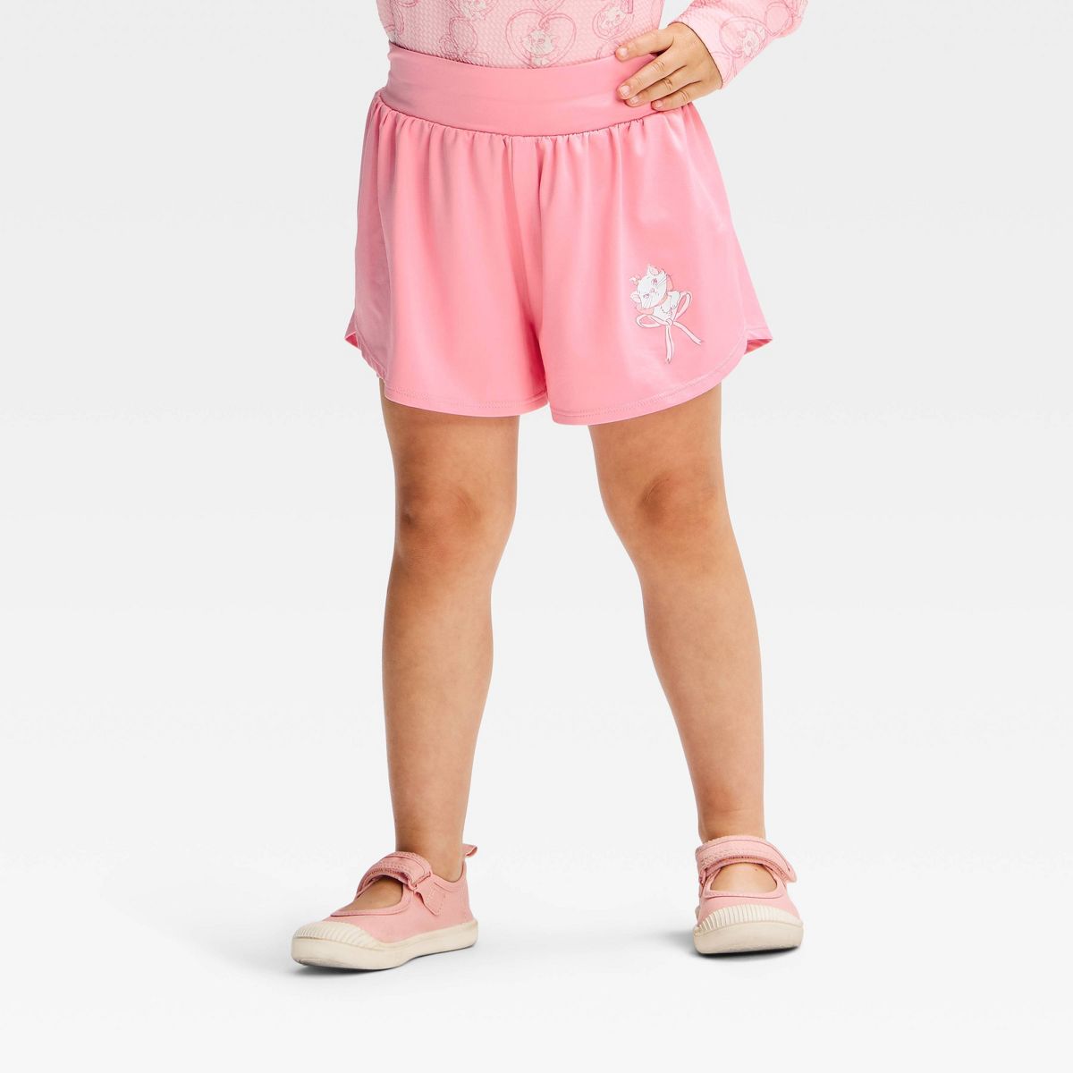 Toddler Girls' Aristocats 2pc Coquette Active Bonjour Marie Shorts Set - Pink - thumbnail 4