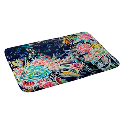 Stephanie Corfee Night Bloomers Bath Rugs and Mats Blue 24" x 36" - Deny Designs