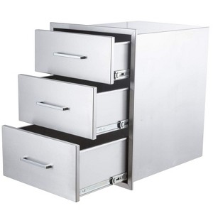 Outdoor Kitchen Drawers, Stainless Steel Single Drawer BBQ Drawer, Flush Mount Built-in Drawers - 1 of 4