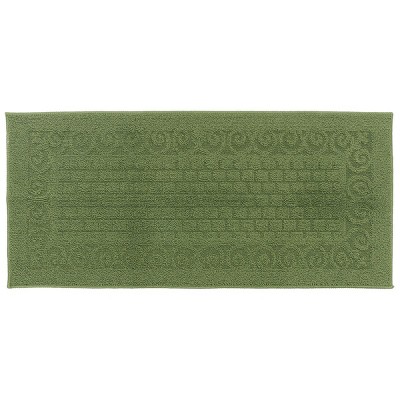 Farmlyn Creek Green Rectangle Rug with Latex Backing, Kitchen Mat, Indoor Outdoor Doormat for Home Entryway (43 x 20 in)