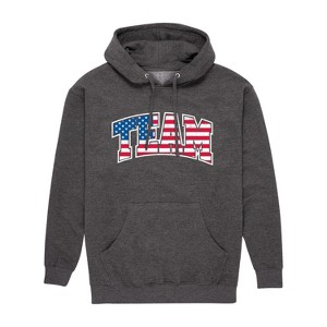 Men's - Instant Message - American Flag Team Graphic Fleece Pullover Hoodie - 1 of 4