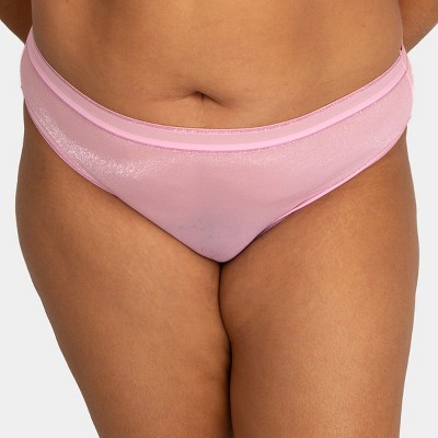 Curvy Couture Women's Plus Size No-show Lace High Cut Brief Panty