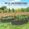 Resenkos Patio Planting Bed, Raised Garden Bed,7' x 3' x 1' Raised Garden Bed Sets for Gardening with Metal Plant Stakes, - 3 of 4