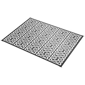 Resenkos Floor Mat Carpet,Indoor Door Mat,Reversible Outdoor Rug Carpet RV Camping Rugs with Carry Bag, 9' x 12', Black & White Chain 143" Black - 1 of 4