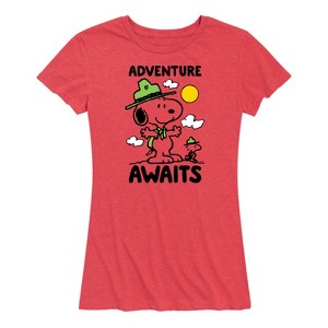 Women's - Peanuts - Adventure Awaits Short Sleeve Graphic T-Shirt - 1 of 4