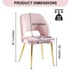 NicBex Set of 4  Hollow-Back Velvet Dining Chairs with Gold Metal Legs,Upholstered Armless Chairs for Kitchen,Living Room(3 Colors) - 3 of 4