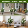 2 Pack Artificial Camellia Tree,Flower Plants Artificial Plant, Faux Floral Plant Blooming Tree,Potted Plant for Indoor Outdoor Porch Decor - 4 of 4