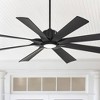 60" Possini Euro Design Defender Modern Indoor Outdoor Ceiling Fan with Dimmable LED Light Remote Control Matte Black Damp Rated for Patio Exterior - 2 of 4