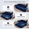 Kumasinova 3-in-1 Convertible Faux Leather Chesterfield Sofa, King Pull-Out  Sleeper Sofa Bed, Retro Couch with Rivet Trim & Rolled Arm, Steel Frame - 4 of 4