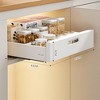 Pull-Out Cabinet Organizer with Adhesive Film, 30cm Black Slide-Out Kitchen Storage Drawer for Easy Access, Space Saving, Durable - 2 of 4