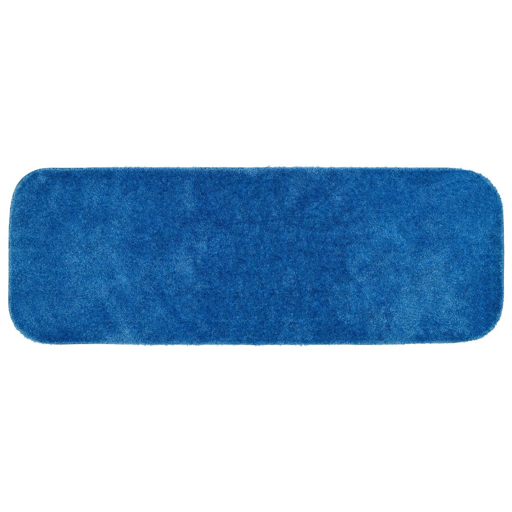 Photos - Bath Mat 22"x60" Traditional Plush Nylon Washable Bath Rug Blue - Garland Rug