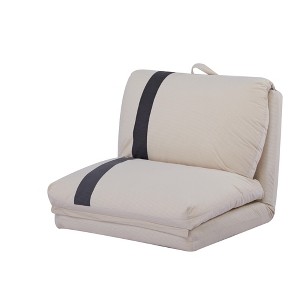 ChicFurnit Sofa Foldable Floor Sofa Bed Adjustable 6 Position for Compact Living, Beige, 28.37"*32.31"*22.85" - 1 of 4