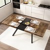 NicBex Stretch Rectangle Dining Table with Black Embossed Center Plate for 6 to 8,Living Meeting Room - 2 of 4