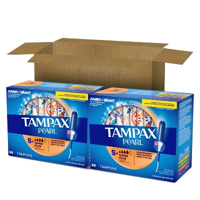 Tampax Pearl Super Plus Absorbency Tampons - Unscented - 100ct