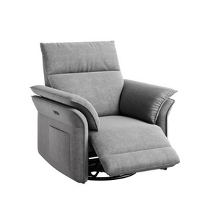 Power Recliner, 270 °Swivel Rocking Gliding Nursery Recliner Chair with Double Handrail & Side Pockets, Comfy Rocker Chenille Recliner - 1 of 4