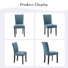 Dining Chairs Set of 4, Upholstered Parsons Diner Room Chair Sets, Linen Fabric Accent Chairs with Nailhead Trim and Padded Cushion - 4 of 4