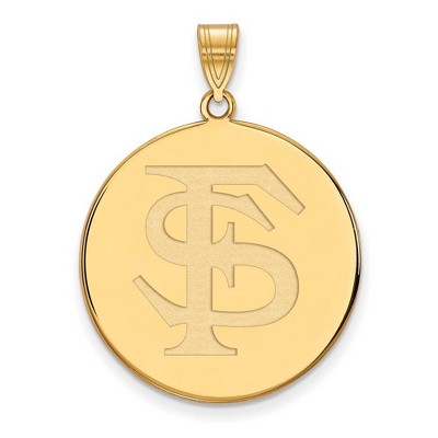 Black Bow Jewelry 14k Yellow Gold Florida State Seminoles NCAA Extra Large Pendant
