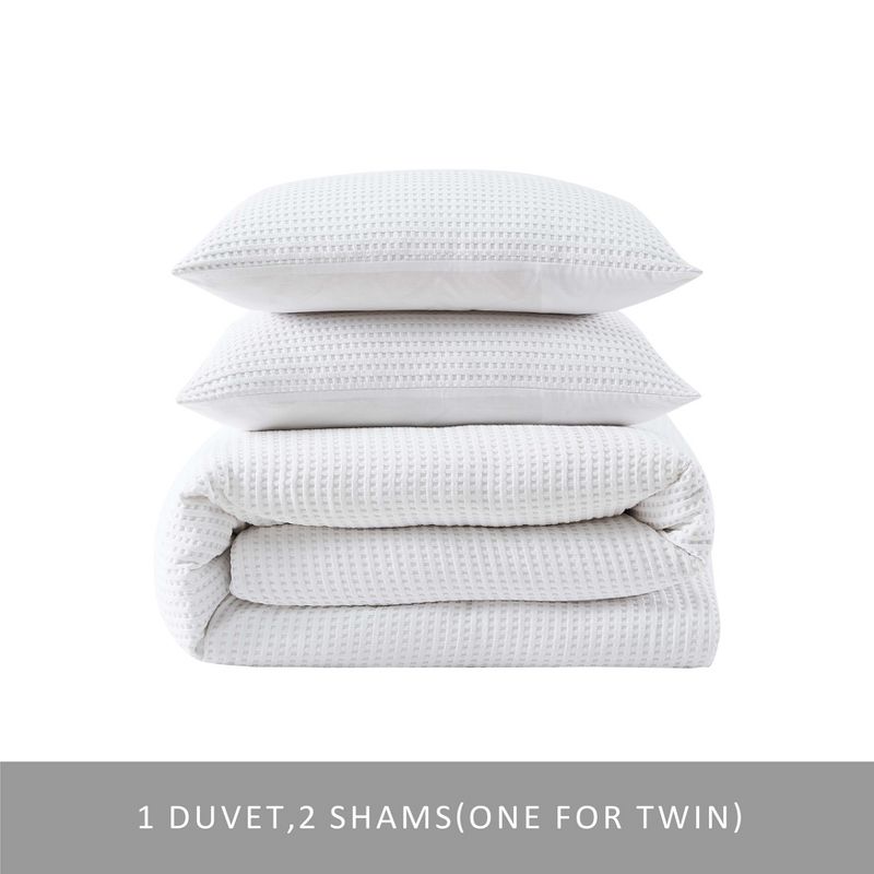 Kenneth Cole New York Textured Duvet Cover & Sham Sets (Solid Waffle-White)-Full/Queen, 5 of 10