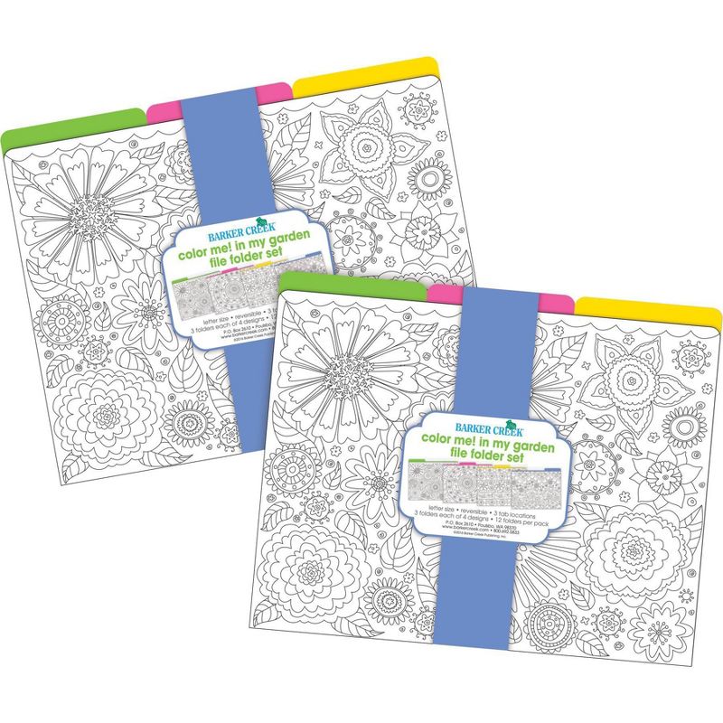 Barker Creek 24pk Color Me! In My Garden Letter Size File Folders Design Set, 3 of 4