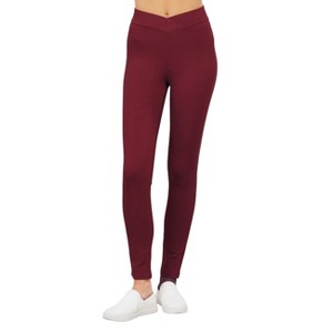 Slickblue Mid-Rise Ponte Pants, Seagull Shaped Design, Elastic Waist, Skinny Fit, Color Options, Size S-L - 1 of 4