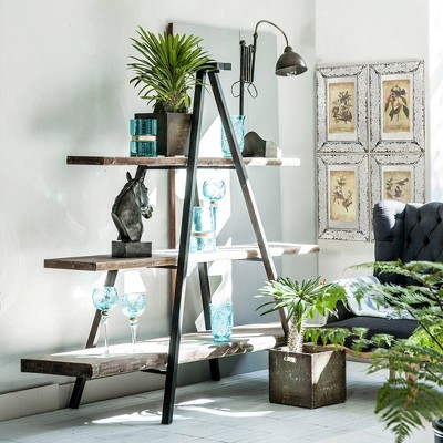 Ramsden Black and Brown Wood Tripod Bookcase