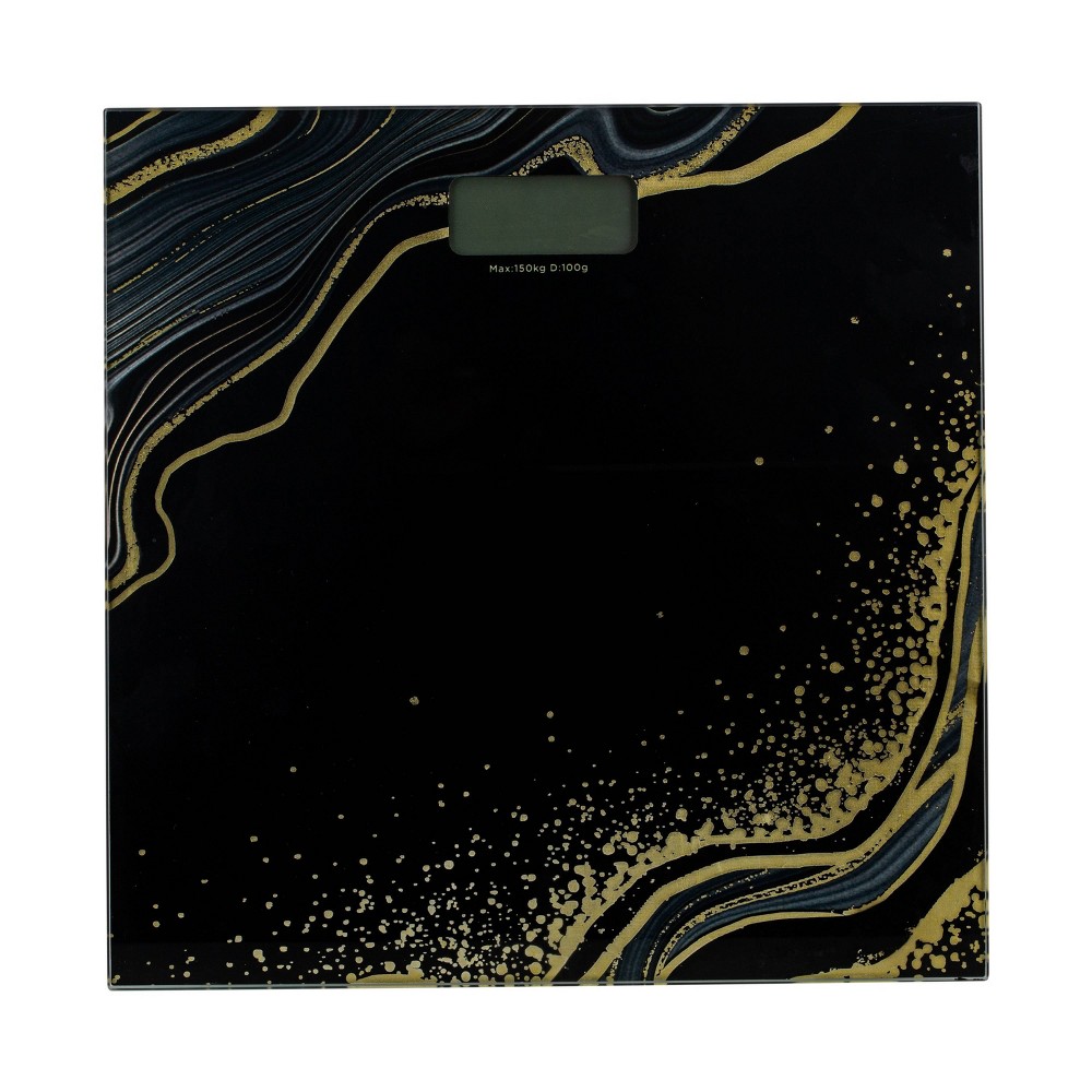 Bath Bliss Digital Glass Body Scale Gold/Black: Precision Bathroom Scale, Adult Weight Management Tool