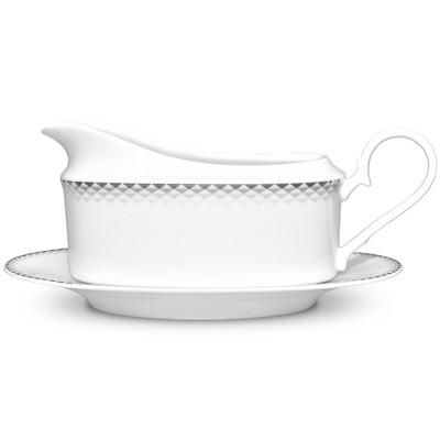 Noritake City Dawn Gravy Boat with Tray