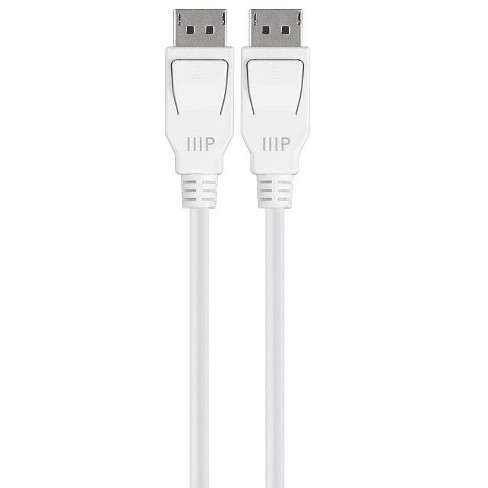 Monoprice Displayport 1 4 Cable 3 Feet White 8k Capable Uhd Hdr Hbr3 Dsc 1 2 32 4gbps Compatible To Pc Laptop Tv Select Series Target