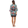 Ashford & Brooks Women's Satin Lace Short Duster Robe - 4 of 4