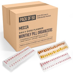 MEDca 32-Compartment Monthly Organizer with Removable Lids 10.9 x