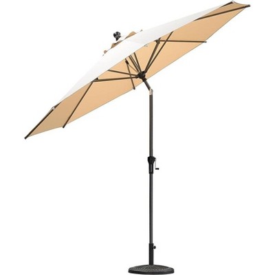 PURPLE LEAF Patio Umbrella Outdoor Table Umbrella Aluminum Frame Market Umbrella Sun Umbrella with 8 Sturdy Ribs