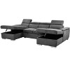 VYNXARIA U Shaped Sleeper Sofa,121 inch Overisze - 2 in 1 Pull Out Bed,Sectional Sleeper Sofa with Double Storage Chaise,Dark Gray - 3 of 4