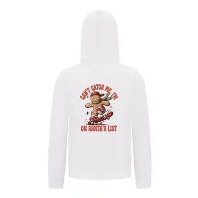 Everyday Kids Christmas Collection Gingerbread Skateboard Boys Zip Up Hoodie – Holiday Sweatshirt -White
