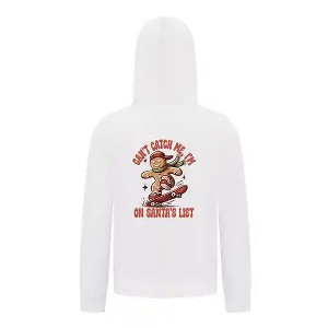 Everyday Kids Christmas Collection Gingerbread Skateboard Boys Zip Up Hoodie – Holiday Sweatshirt -White - 1 of 1