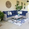 Leisure Made Forsyth 5pc Wicker Sectional in Navy Fabric - 2 of 4