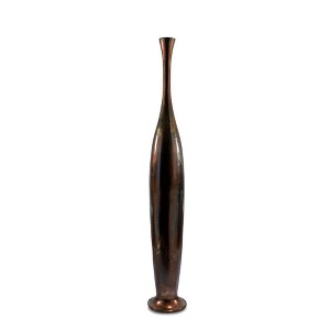 HomeRoots 41" Burnished Brown Aluminum Floor Vase - 1 of 4